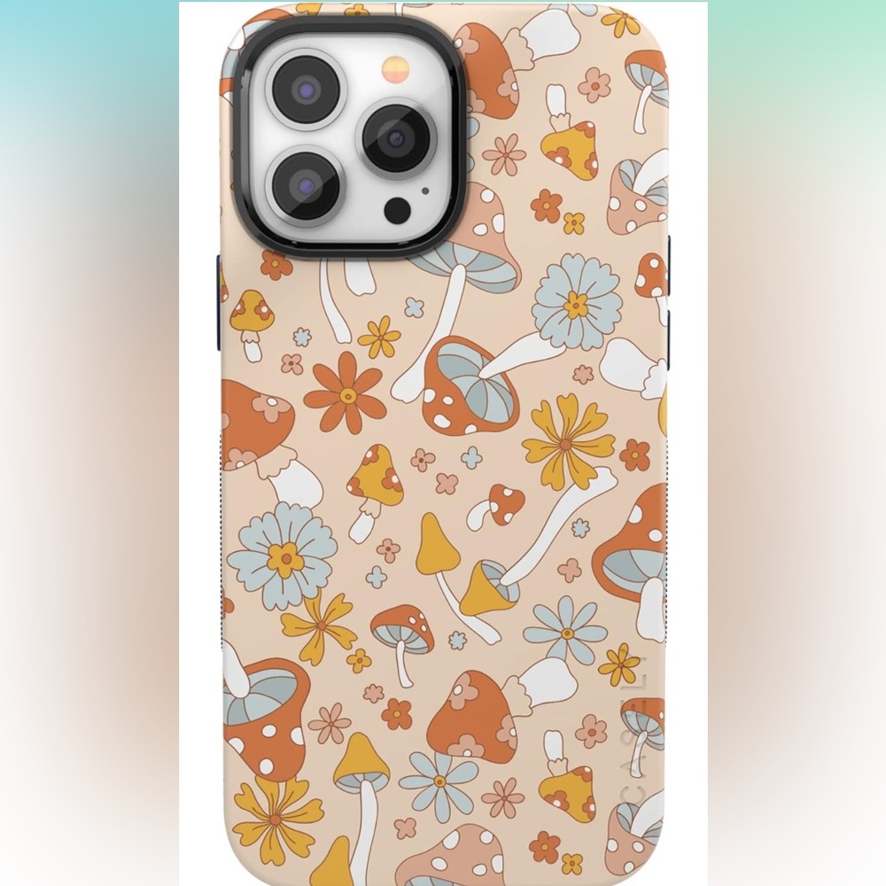 Casely iPhone 13 Pro Case Mushroom Magic Retro Floral Compatible with MagSafe - Picture 4 of 5